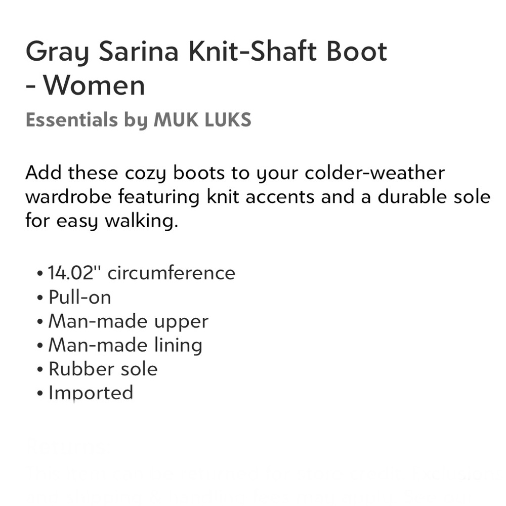 Muk Luks Women's Gray Boots - Picture 10 of 10